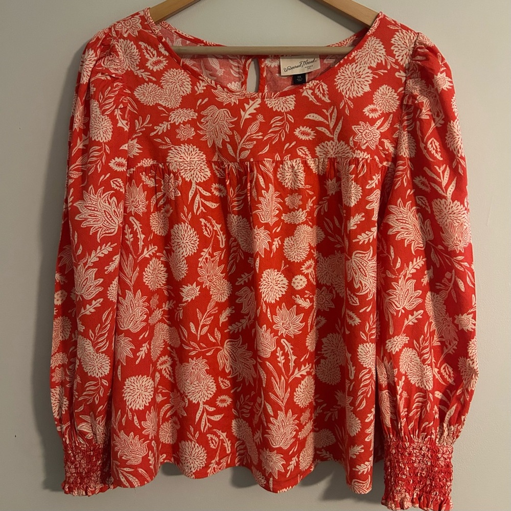 Universal Thread Orange Floral Blouse Women’s XXL